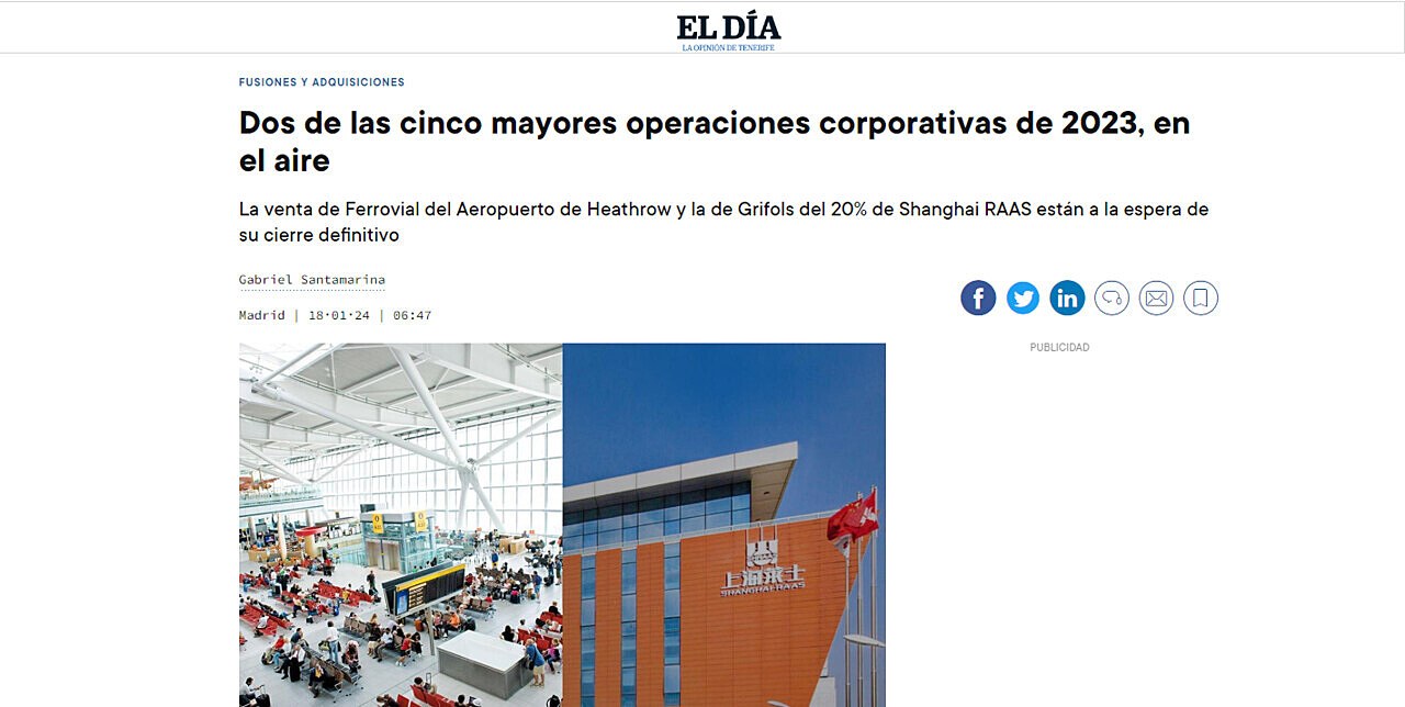 Dos de las cinco mayores operaciones corporativas de 2023, en el aire